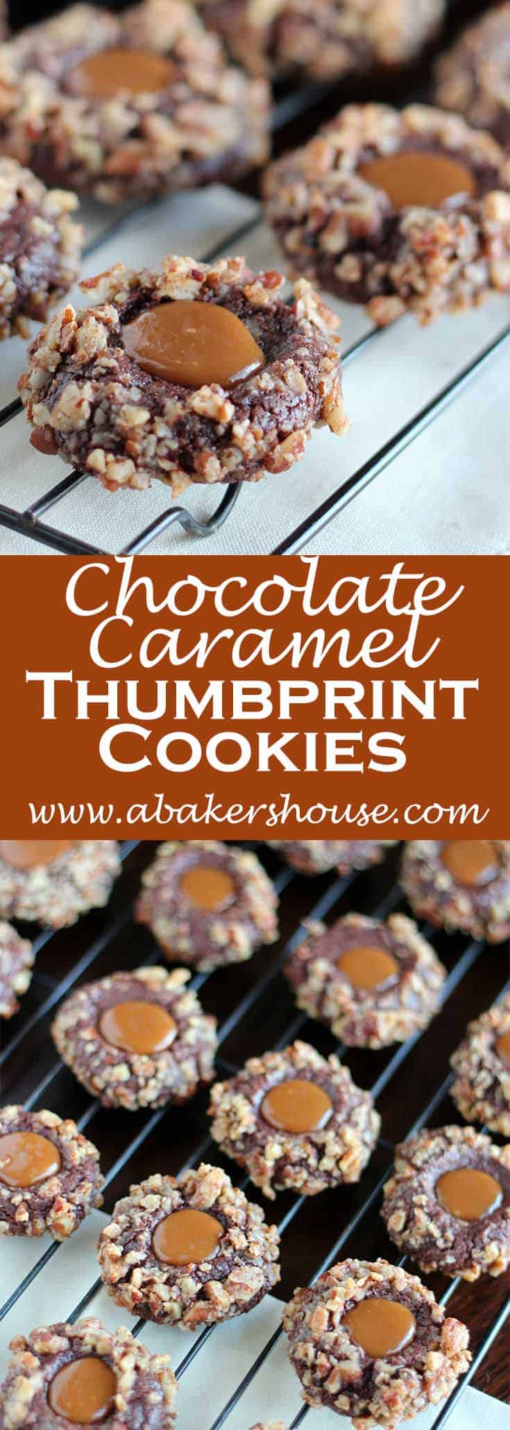 Chocolate Caramel Thumbprint Cookies | A Baker's House