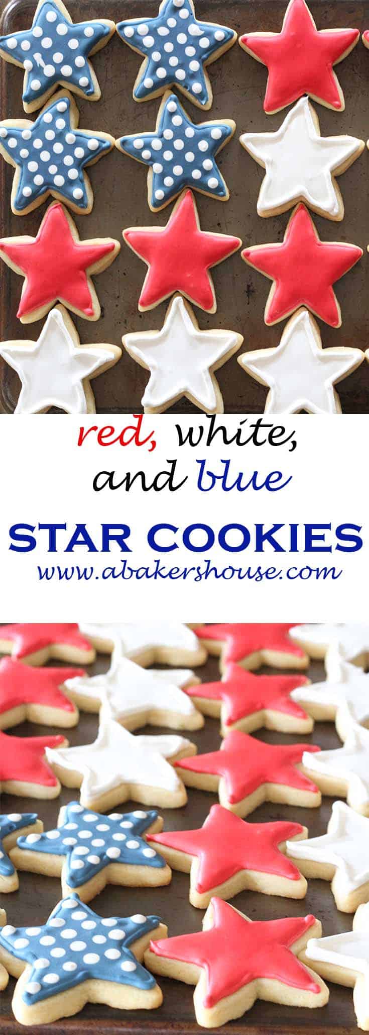 Stars and Stripes Red, White, and Blue Cookies {Make patriotic cookies!}